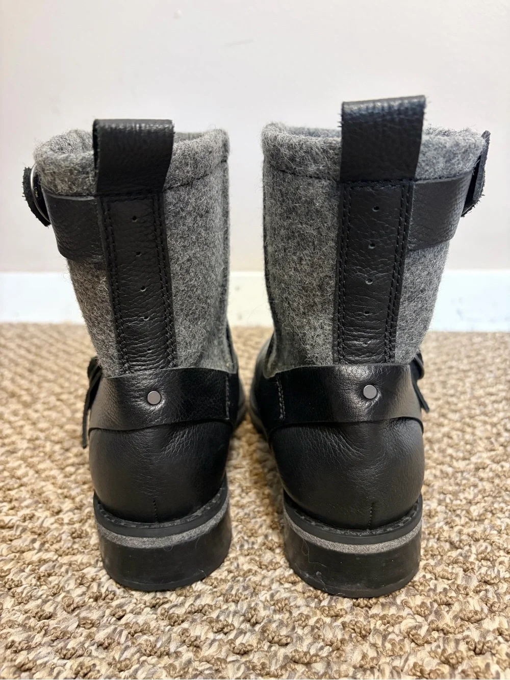 Woolrich Baltimore Boots Wool and Leather Moto Boots